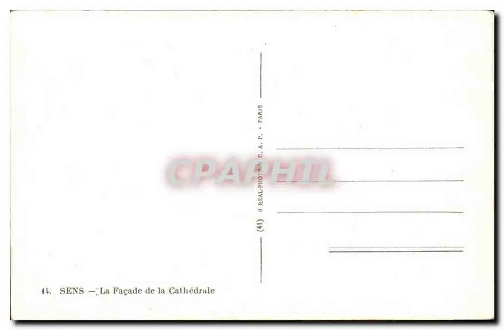 Sens — A Facha da Catedral — C.A.P. Paris - Verso