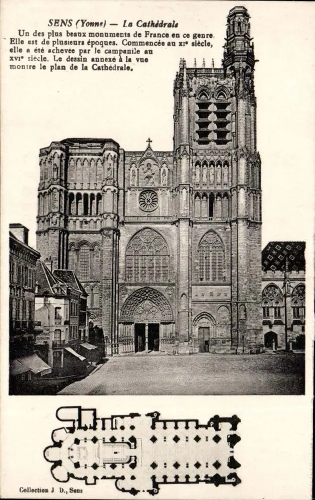 SENS (Yonne) — A Catedral — Coleção J. D., Sens - Frente