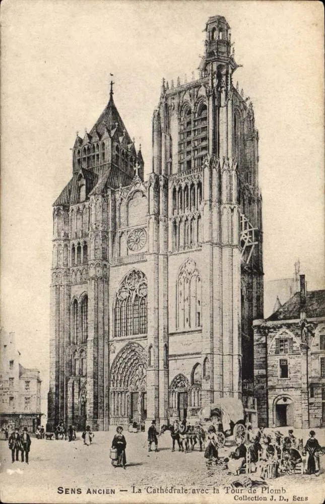 SENS ANCIEN — Die Kathedrale mit der Bleitürme — Sammlung J. D., Sens - Vorderseite