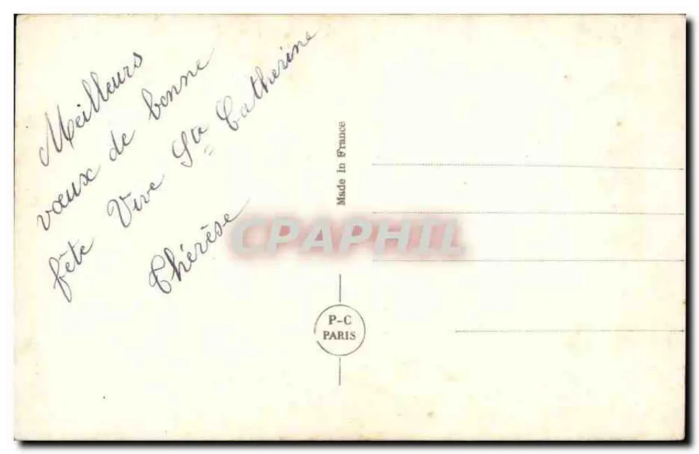 Casal apaixonado — decoração de videira — P-C Paris n°4963 - Verso