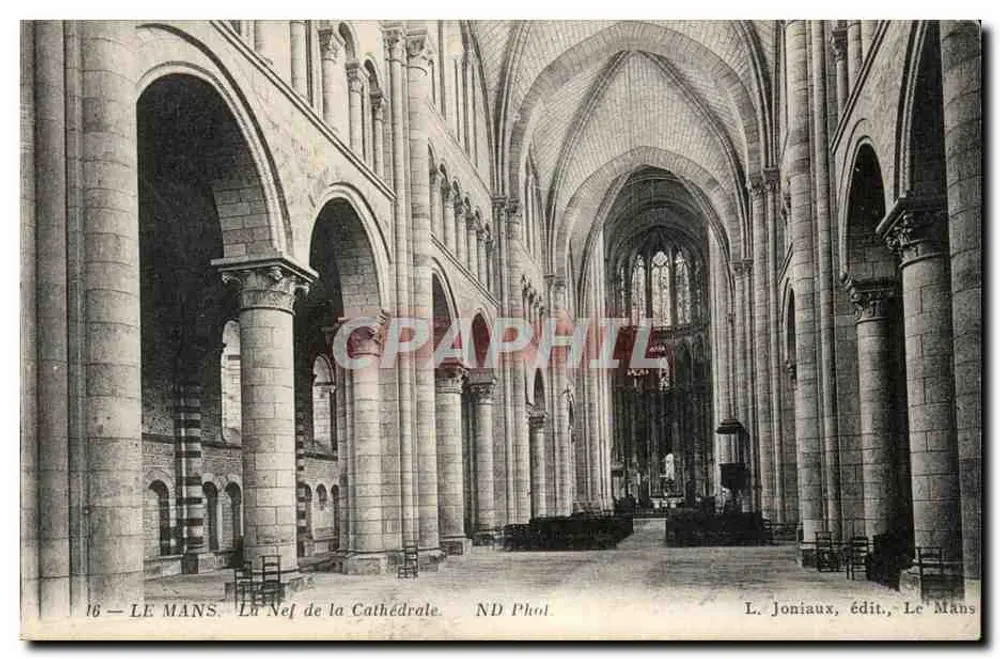Le Mans — A Nave da Catedral — L. Joniaux, editor, Le Mans - Frente