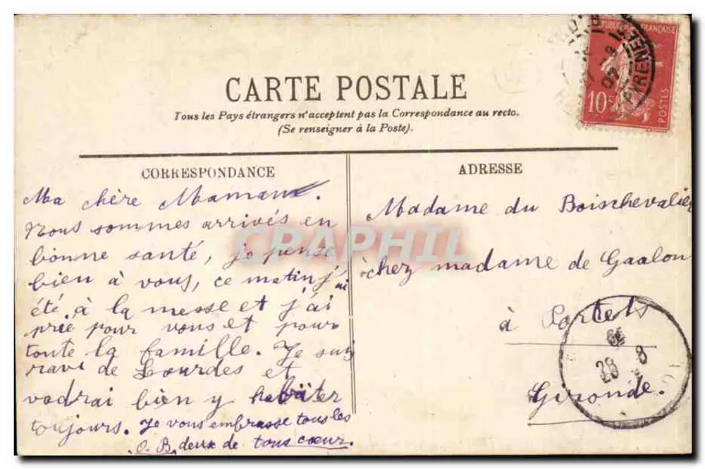LOURDES — A Praça da Basílica — I.N.P. n°88 - Verso