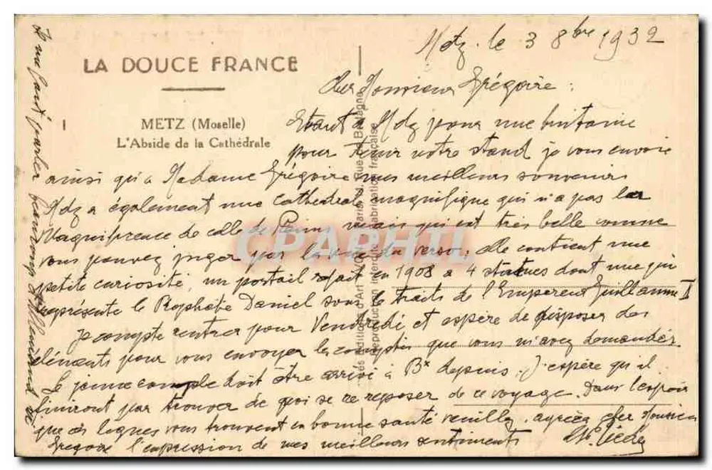 Metz — A Abside da Catedral — Yvon - Verso