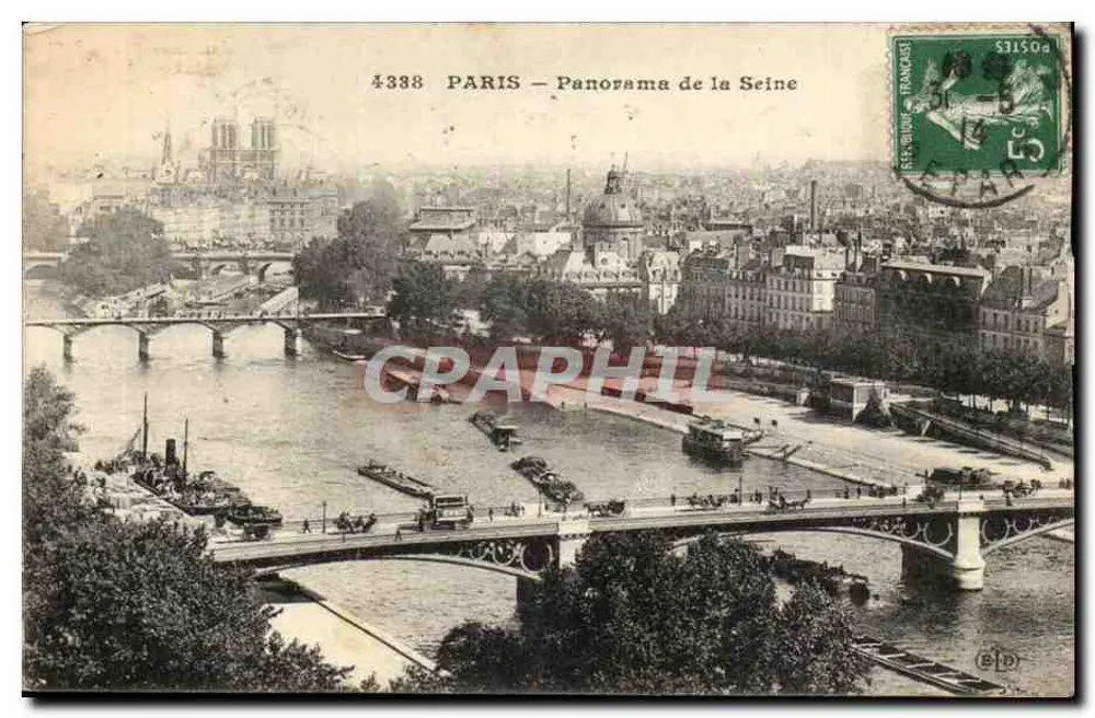 PARIS — Panorama da Sena — editor ELD, n° 4388 - Frente