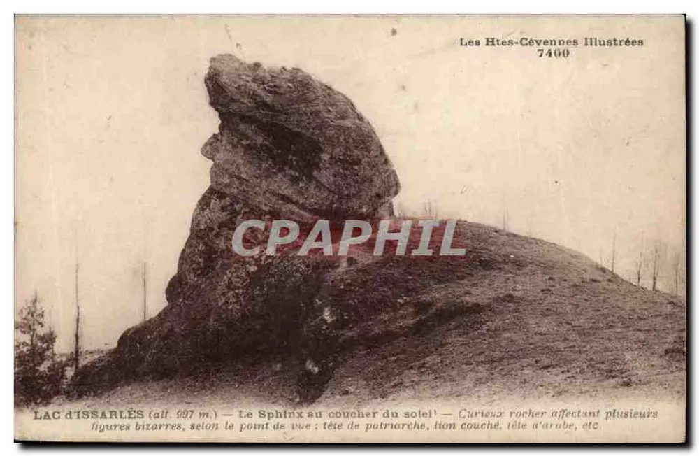 See Issarlès (Höhe 697 m.) — Der Sphinx bei Sonnenuntergang — Les Htes-Cévennes Illustrées 7400 - Vorderseite