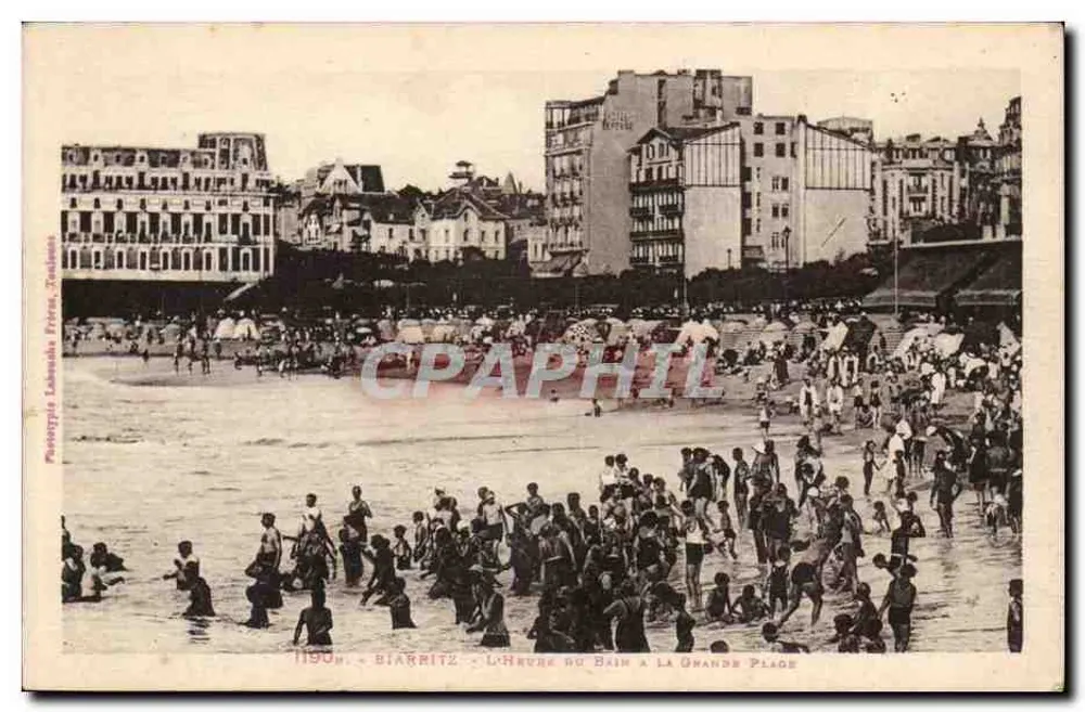 Biarritz - Die Badezeit an der Grande Plage — Photographie Labensteiner Frères, Toulouse, n°1199 - Vorderseite