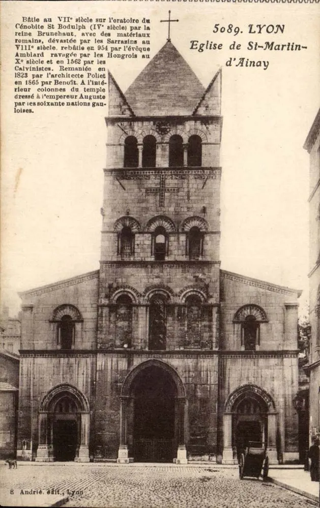 Igreja de São Martinho d'Ainay — Lyon — Editor André, Lyon, n° 5089 - Frente