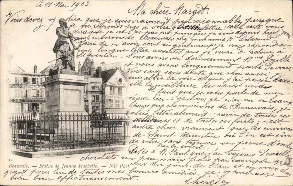 Beauvais — Estátua de Jeanne Hachette — Editor ND Phot. - Frente