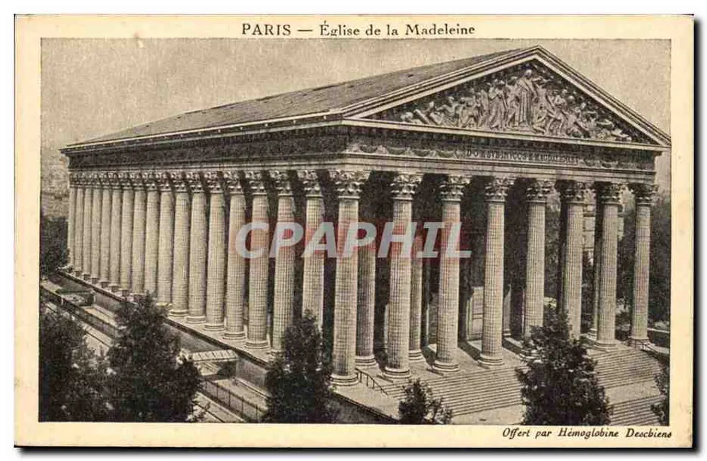 Paris — Igreja da Madeleine — Oferecida por Hémoglobine Deschiens - Frente