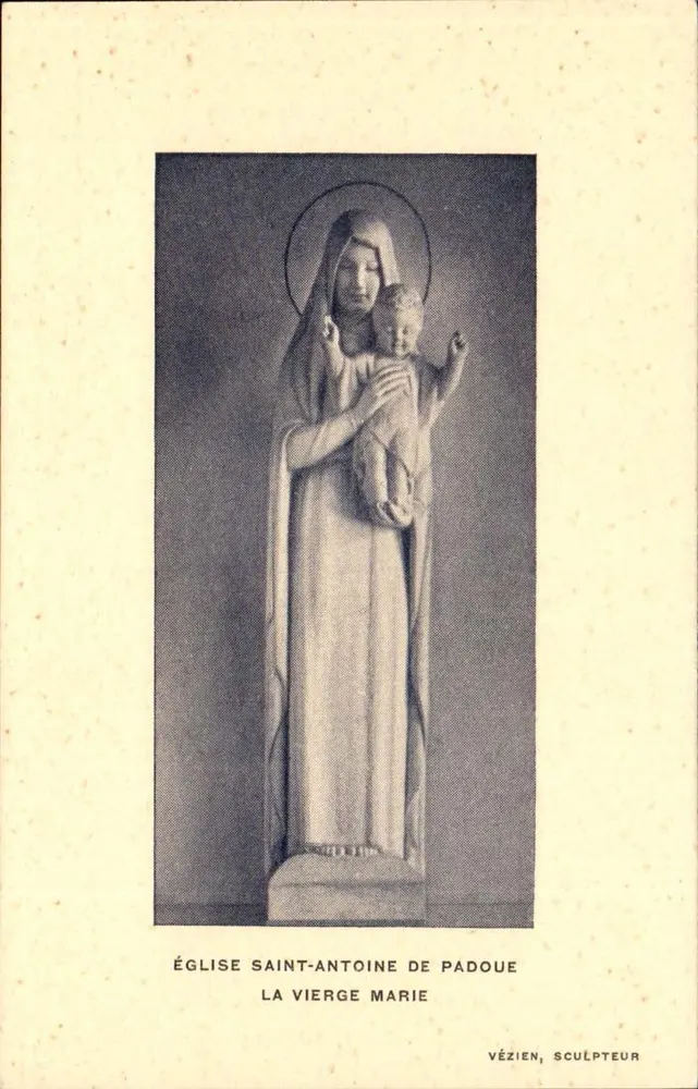 Kirche Saint-Antoine de Padoue — Statue der Jungfrau Maria — Vézien, Bildhauer - Vorderseite