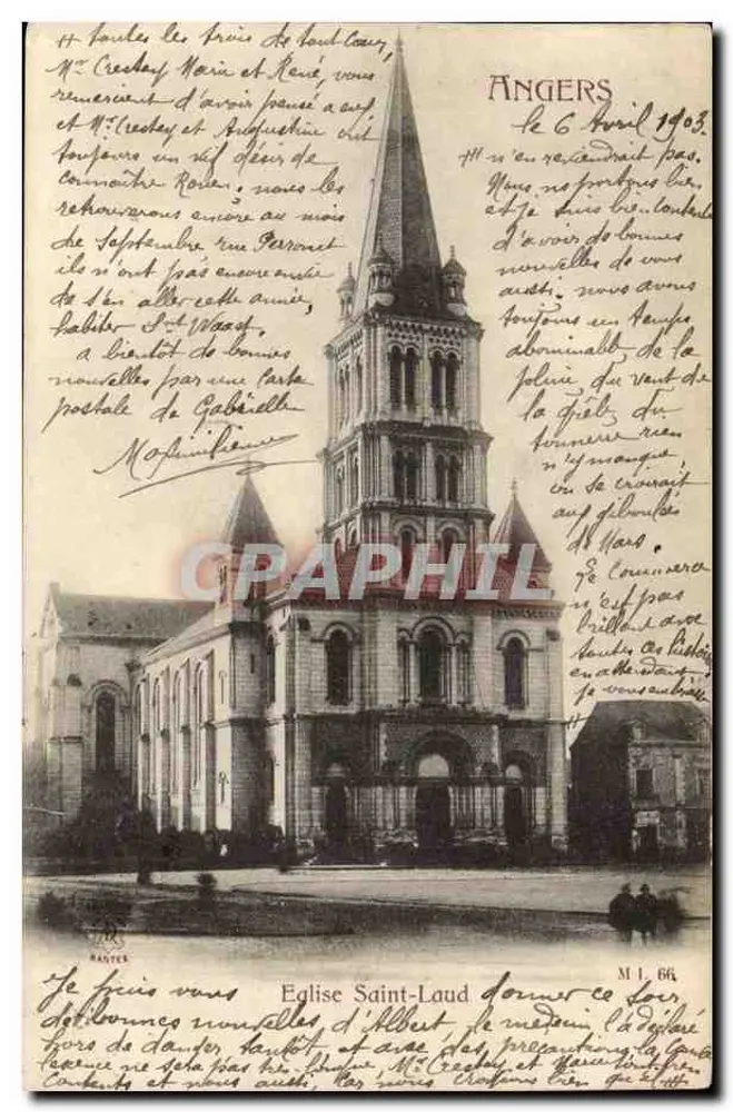 Igreja de São Laud — Angers — editor M. L. 66 - Frente