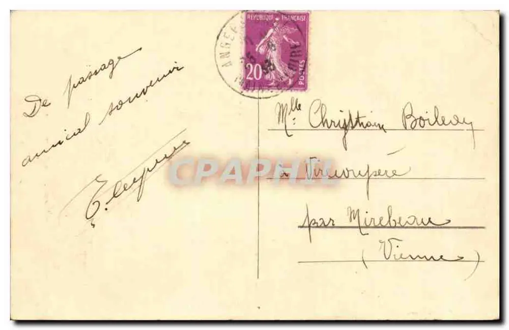 Angers — Jardim do Mail — LL, n°240 - Verso