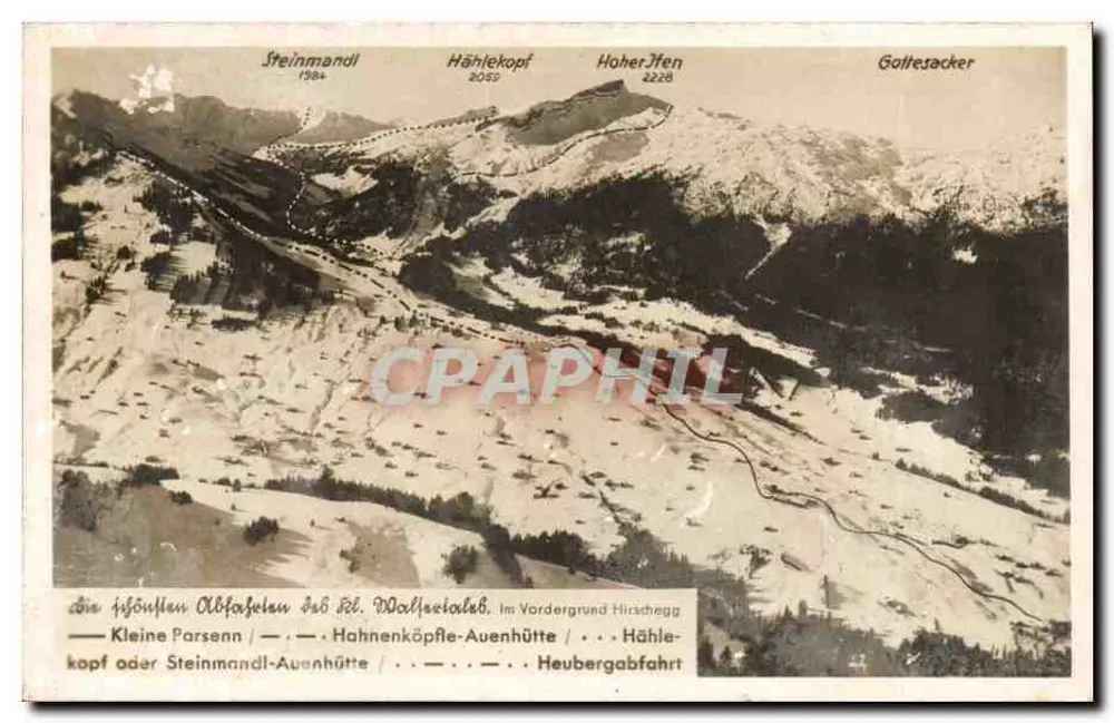 Vista aérea das Alpes bávaras — montes Steinmandl, Hählekopf, Hoher Jfen, Golttesacker — editor Metz, Tübingen - Frente