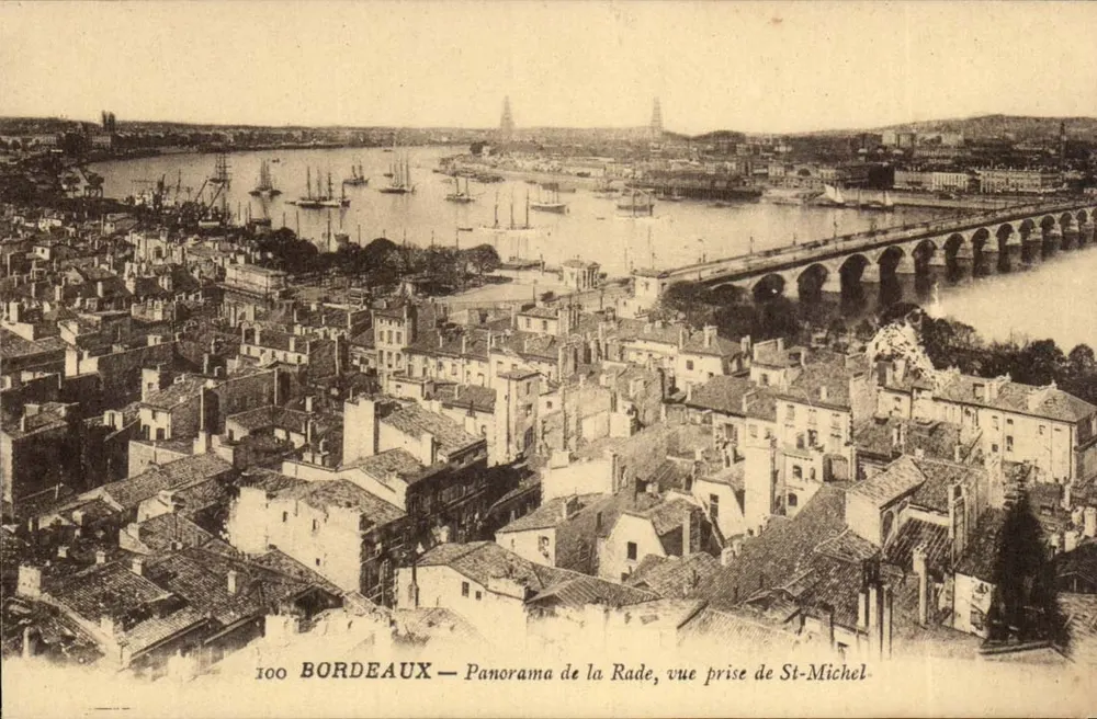 Bordeaux — Panorama der Bucht, Ansicht vom St-Michel — Serie 100 - Vorderseite