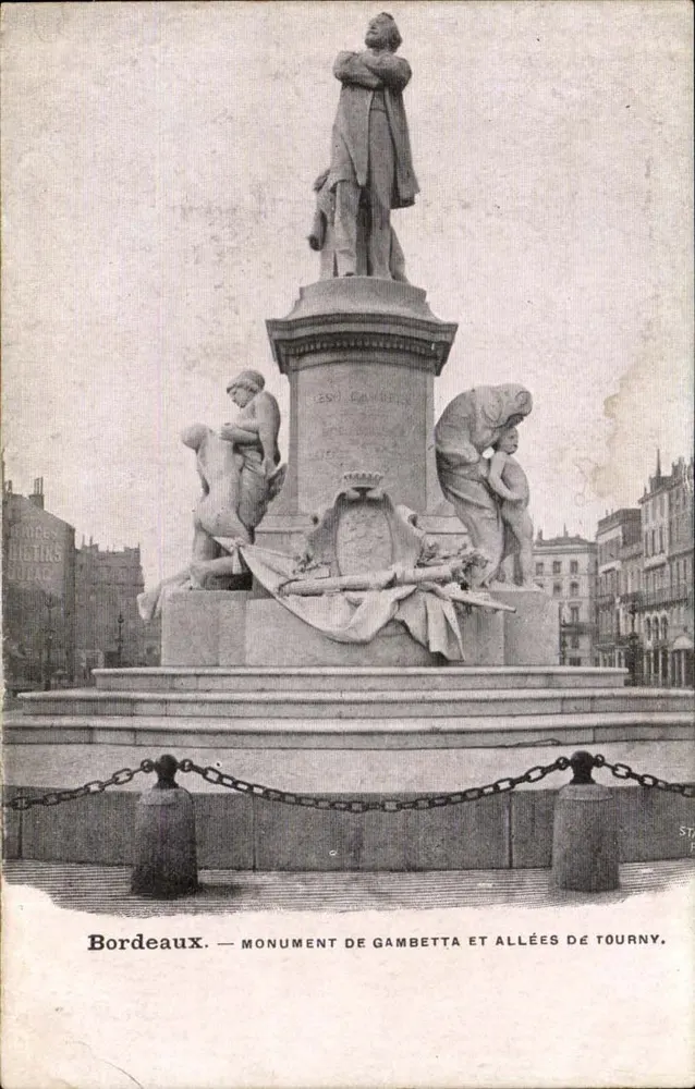 Bordeaux — Monument von Gambetta und Allées de Tourny — Verlag: France Lithographers Publishers - Vorderseite