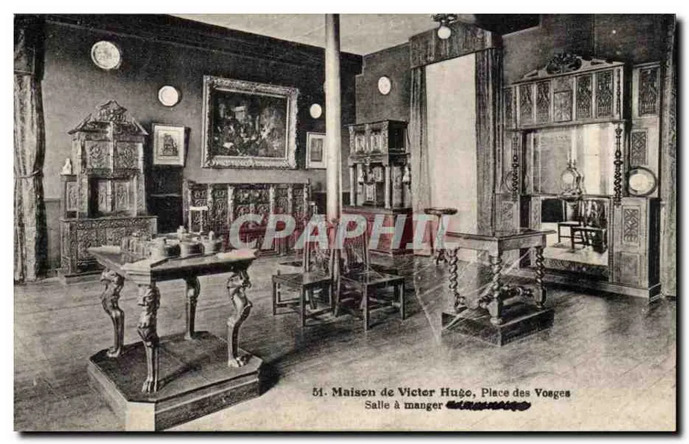 Haus von Victor Hugo, Place des Vosges — Esszimmer — G. Bouchetel, phot.-publ., Paris - Vorderseite