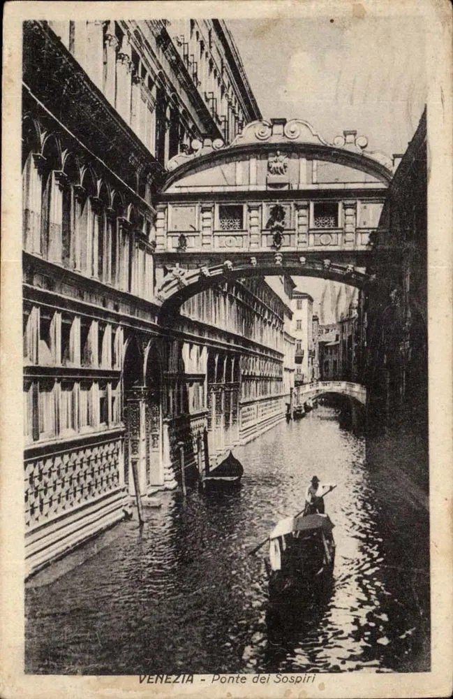 Venedig - Brücke der Seufzer — Ansicht des Kanals mit Gondeln — Verlag nicht sichtbar - Vorderseite