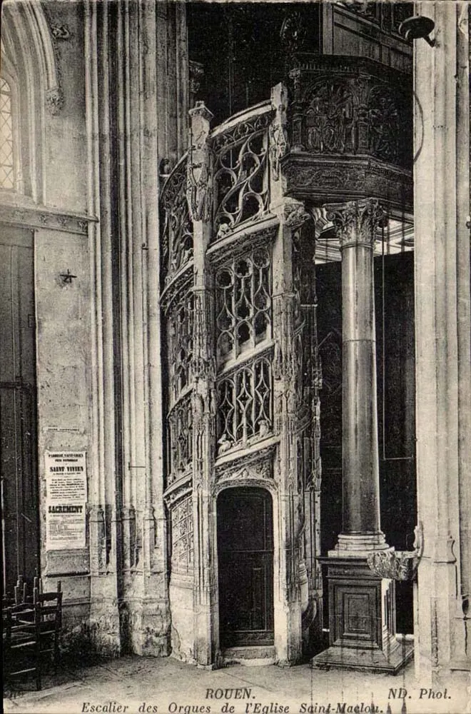 Rouen — Treppe der Orgeln der Kirche Saint-Maclou — ND. Fot. - Vorderseite