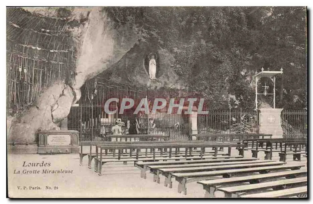 Lourdes — A Gruta Milagrosa — V.P. Paris No. 28 - Frente