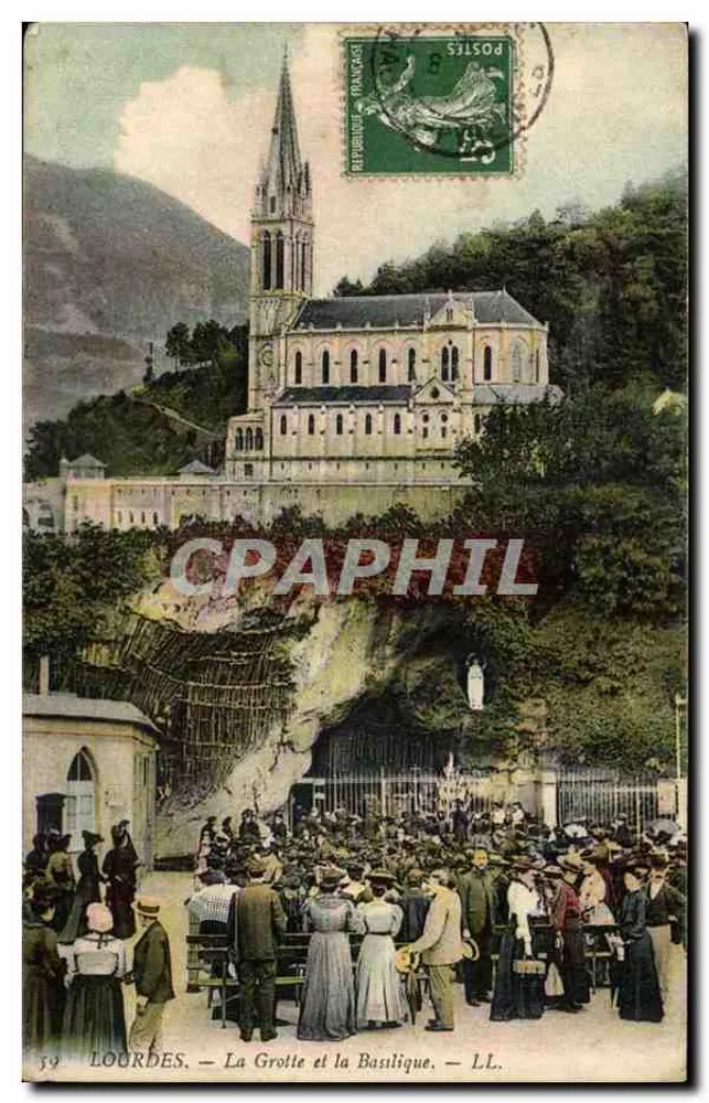 Lourdes — A Grotta e a Basílica — LL. - Frente