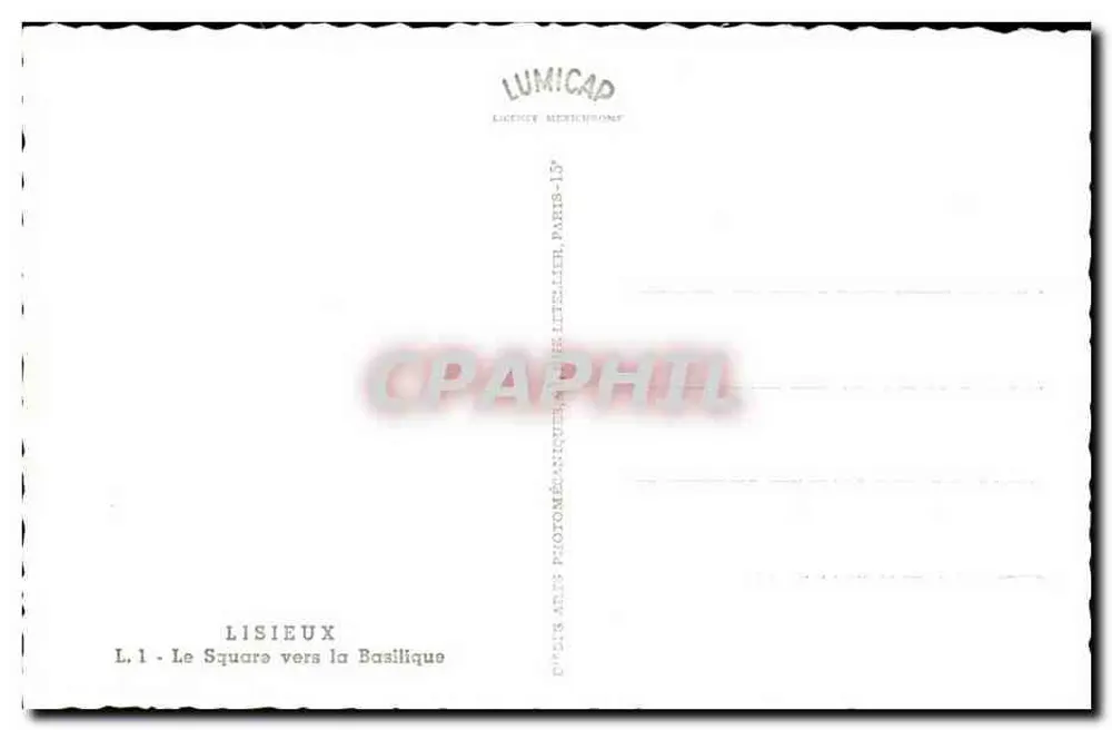 Lisieux — O Square em direção à Basílica — Lumicap - Verso