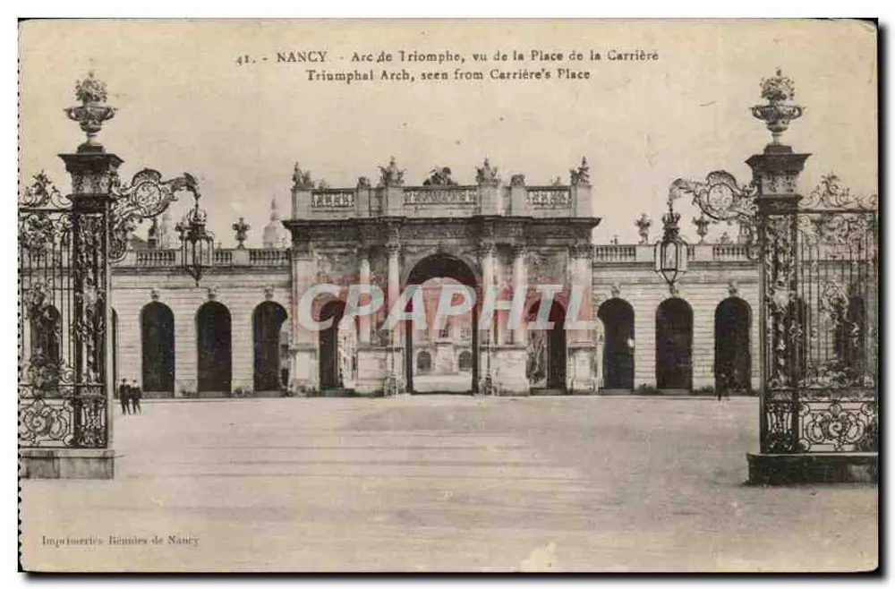 NANCY - Triumphbogen, von der Place de la Carrière aus gesehen — Imprimeries Rinnies de Nancy, n°41 - Vorderseite