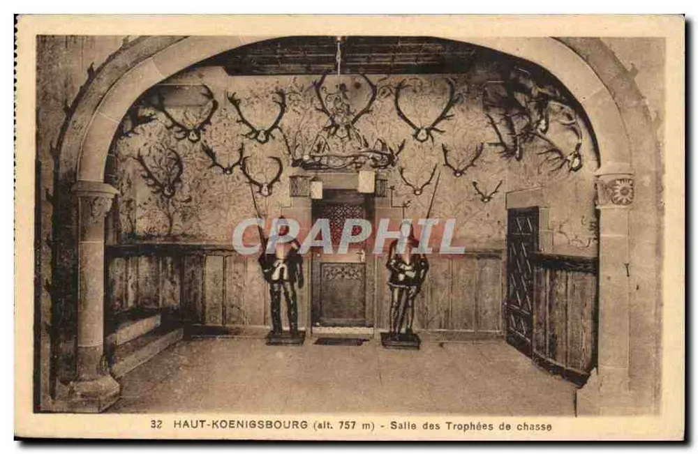 Haut-Koenigsbourg (alt. 757 m) — Saal der Jagdtrophäen — Sonderausgabe des Schlosses - Vorderseite
