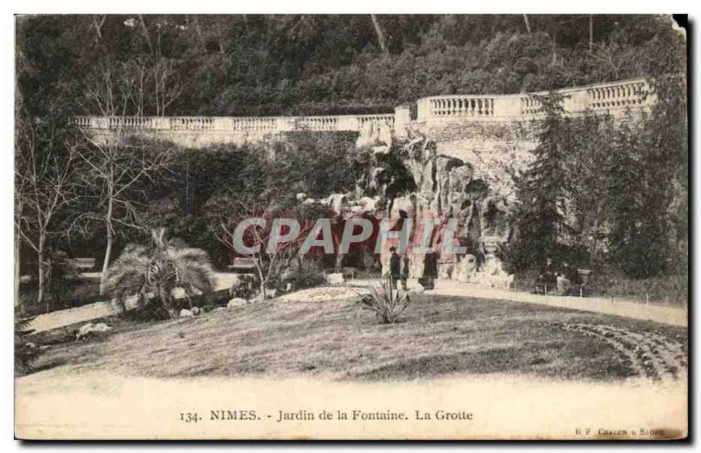 Nîmes - Jardin de la Fontaine. La Grotte — R.V. Charles & Sore - Vorderseite