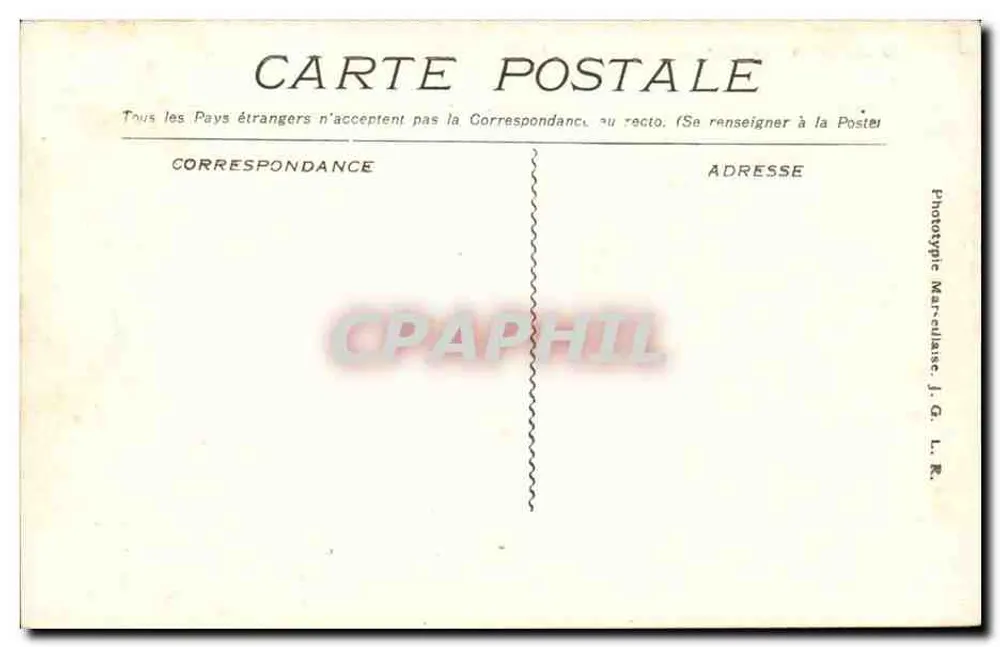 Nîmes - O Ponte do Gard — Bilhete postal antigo de 1923, editado por Marcelinse J.G.L.R. - Verso