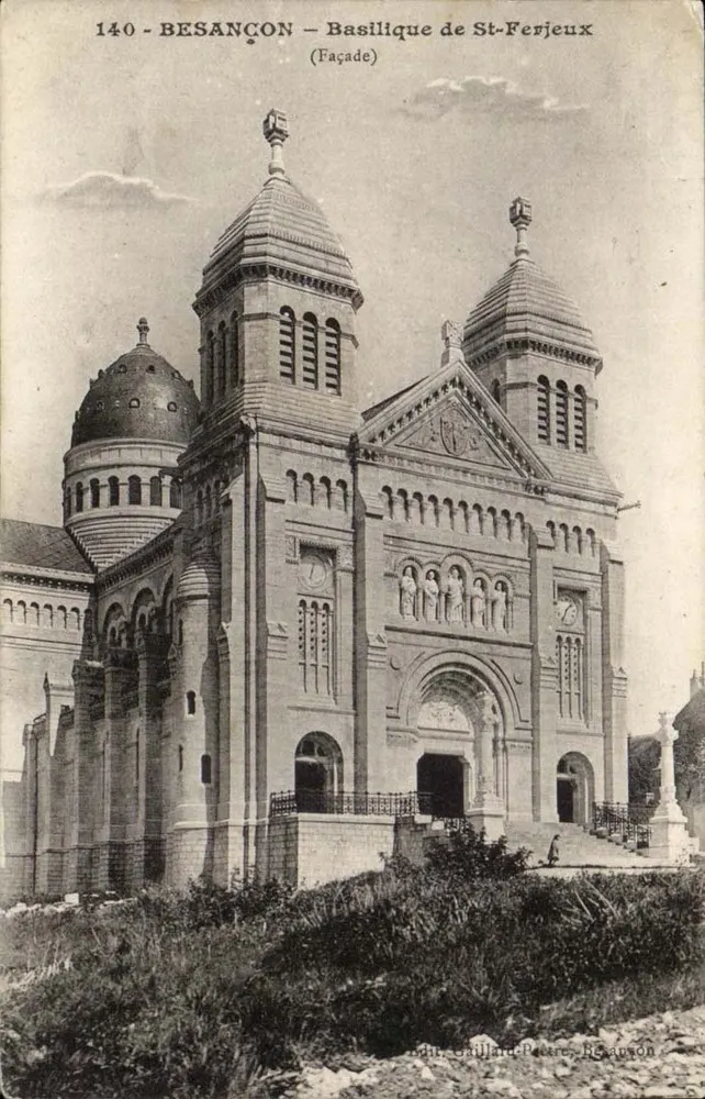 Besançon — Basílica de São Ferjeux (Fachada) — Edit. Gaillard-Petres, Besançon - Frente