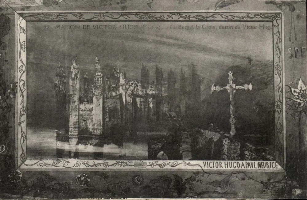 Haus von Victor Hugo (Aix-en-Provence) — Le Burg à la Croix, Zeichnung von Victor Hugo — 1885 - Vorderseite