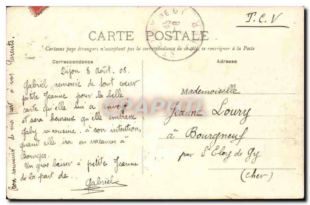 Dijon — Place Darcy — A Cascata — Édition Artistique de la Ménagère, Dijon - Verso