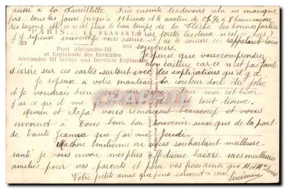 Pont Alexandre-III — vista sobre os Invalides — Yvon - Verso