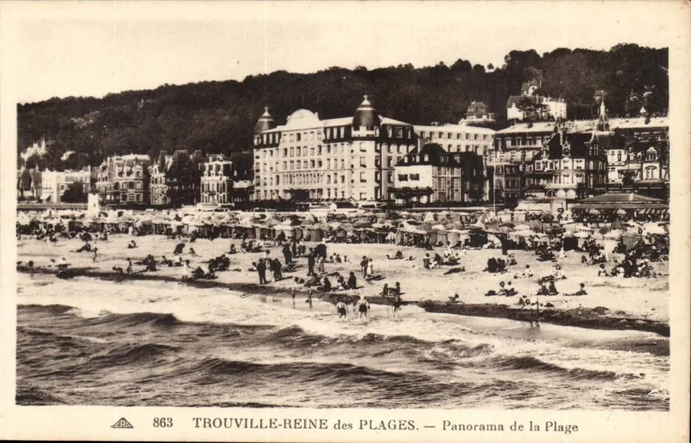 Trouville-Reine des Plages — Panorama der Strand — n° 863 - Vorderseite