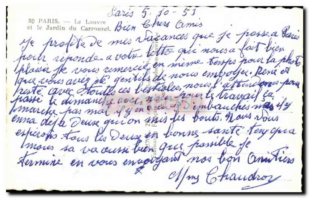 Paris — Der Louvre und der Carrousel-Garten — Verlag: Französisches Werk - Rückseite