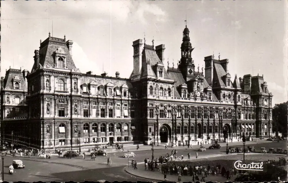 Hôtel de Ville de Paris — vista panorâmica — Edições Chantal, n°566 - Frente