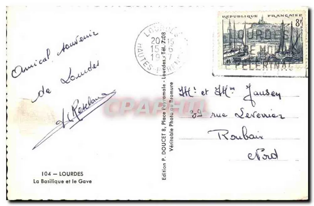 A Basílica e o Gave — Lourdes — Editor Edlux - Verso