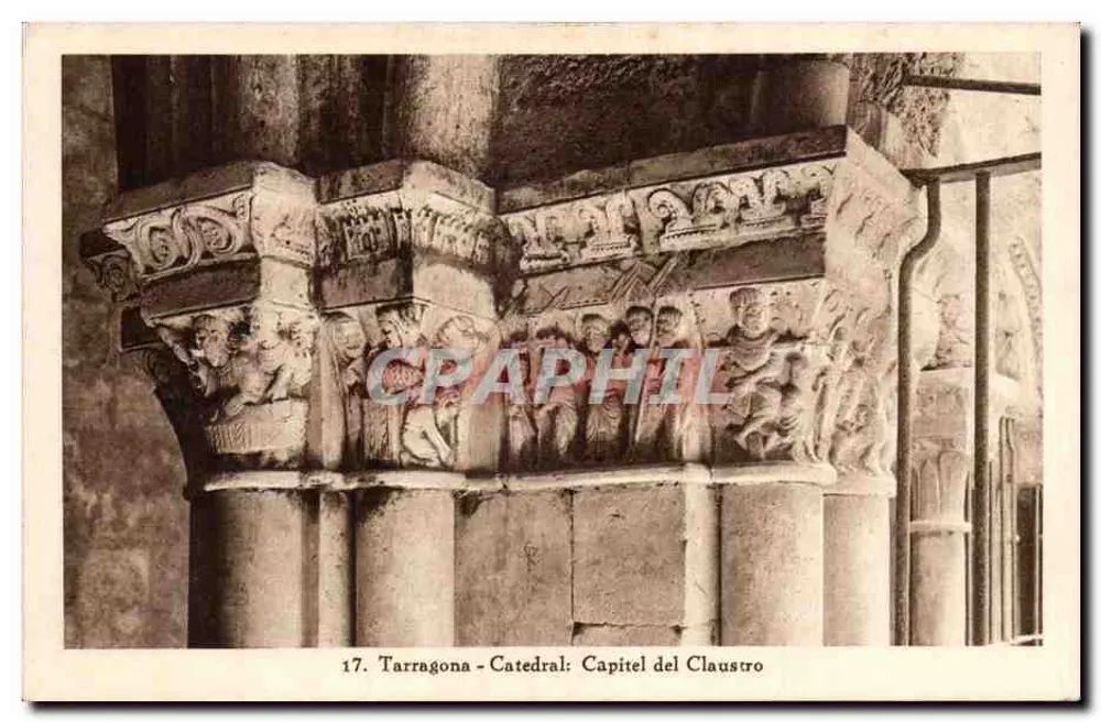 Tarragona - Kathedrale: Capitelle des Cloisters — Verlag Hucobravo, Barcelona, Nr. 17 - Vorderseite