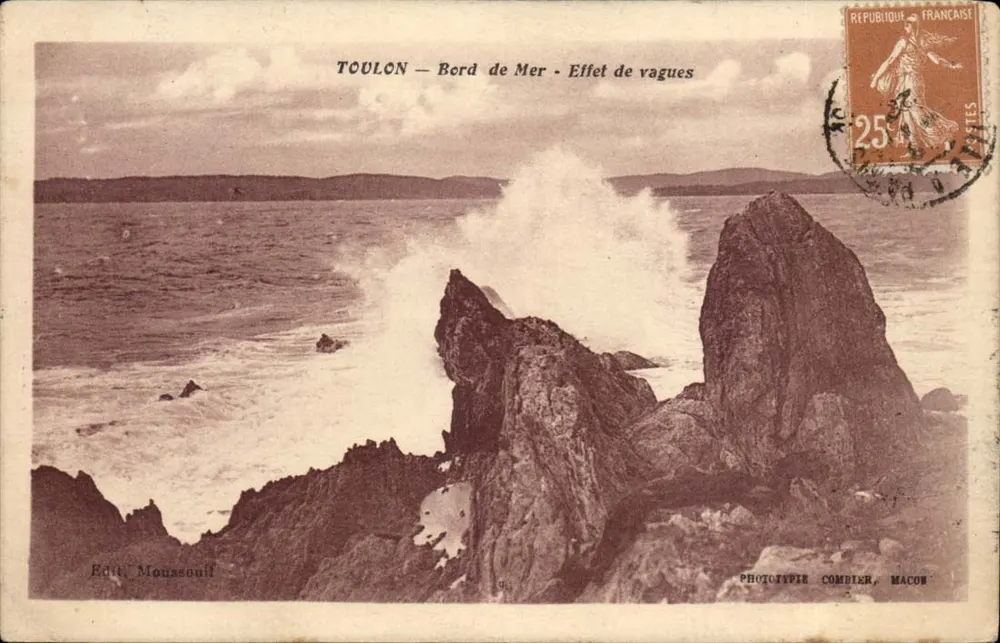 Toulon — Ufer des Meeres — Wirkung der Wellen — Edit. Moussouil - Vorderseite