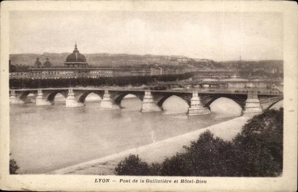 LYON — Pont de la Guillotière und Hôtel-Dieu - Vorderseite