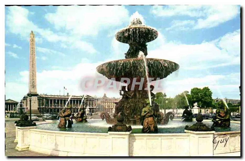 Place de la Concorde — Fontaine de la Concorde und Obélisque de Louxor — Éditeur Guy, n° 1033 - Vorderseite