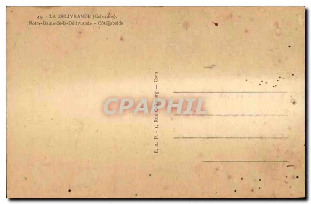 Nossa Senhora da Libertação — Calvados — Editor E.A.P. Rua Chibourg, Caen - Verso