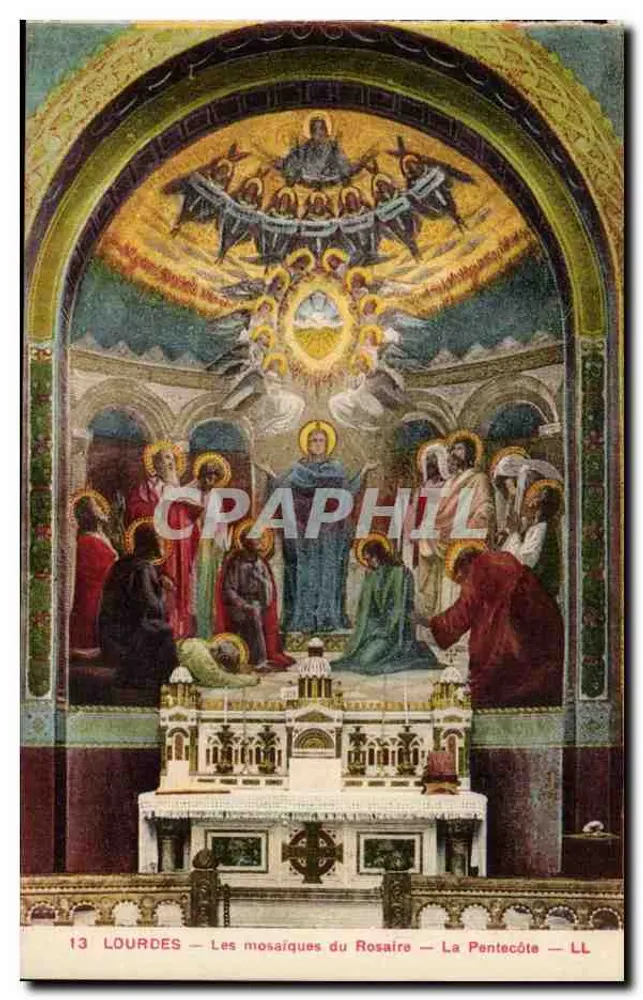 Lourdes — Mosaiken des Rosenkranzes — Pfingsten — LL - Vorderseite