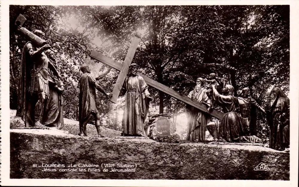 Lourdes - Der Calvary (8. Station) - Jesus tröstet die Töchter Jerusalems — Verlag C.A.P. Nr. 81 - Vorderseite