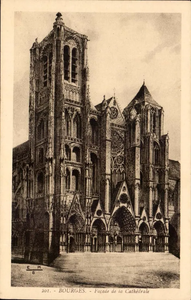 Bourges — Fachada da Catedral — E. Maquaire, n°201 - Frente
