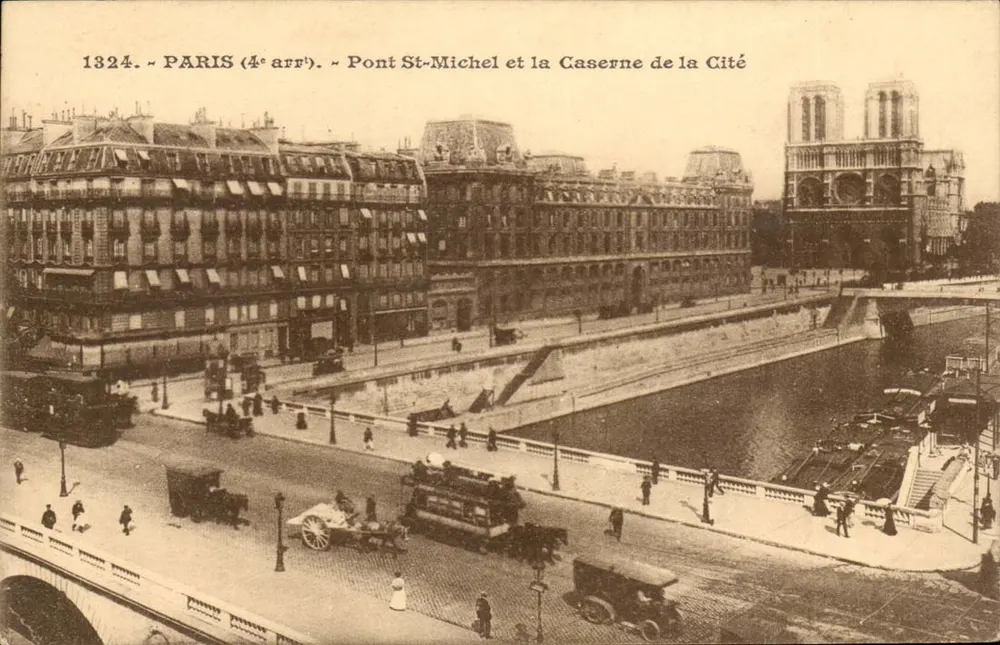 Paris (4. Arrondissement) — Pont St-Michel und die Kasernen der Cité — anonymer Verlag, n° 1324 - Vorderseite
