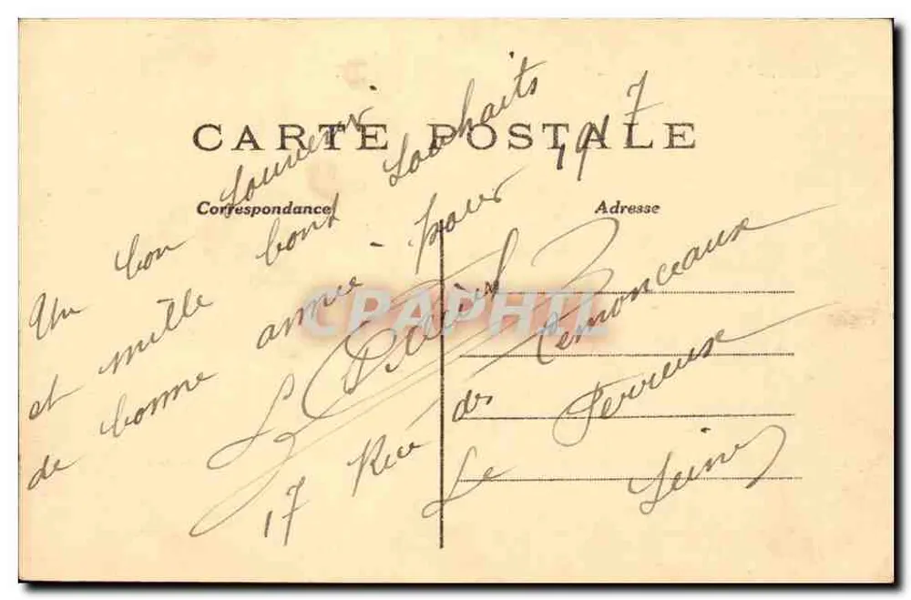 Paris (4. Arrondissement) — Pont St-Michel und die Kasernen der Cité — anonymer Verlag, n° 1324 - Rückseite