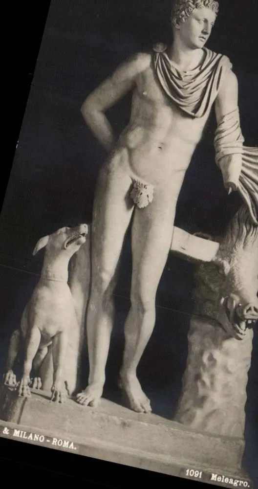Estátua de Mélèagre em Roma — edição Vazzari & Milano — n° de série 1091 - Frente