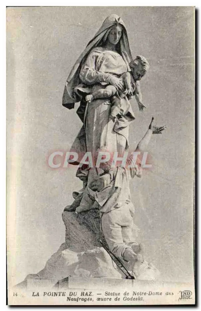 La Pointe du Raz — Statue der Notre-Dame des Naufragés, Werk von Godeski - Vorderseite