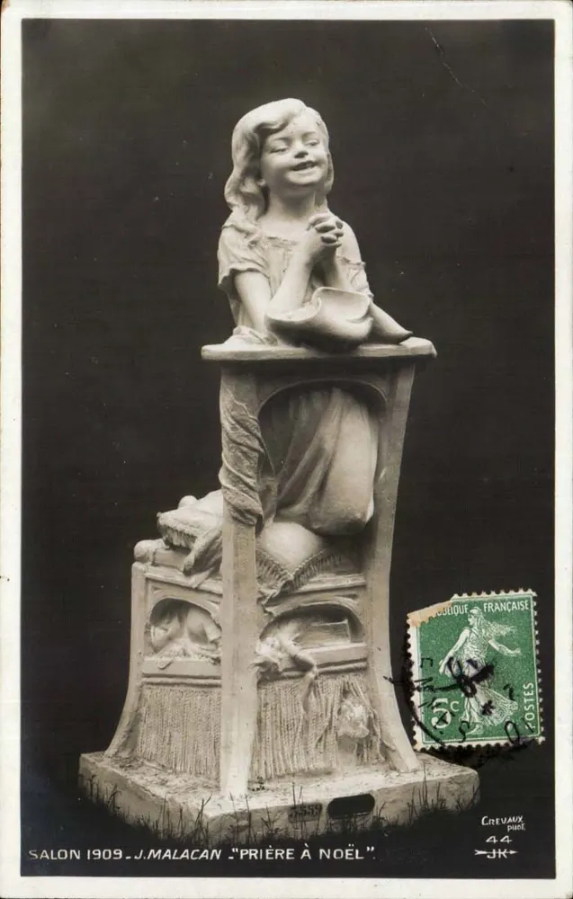 Salon 1909 - J. Malacan "Gebet zu Weihnachten" — Verlag Crevaux, Paris - Vorderseite